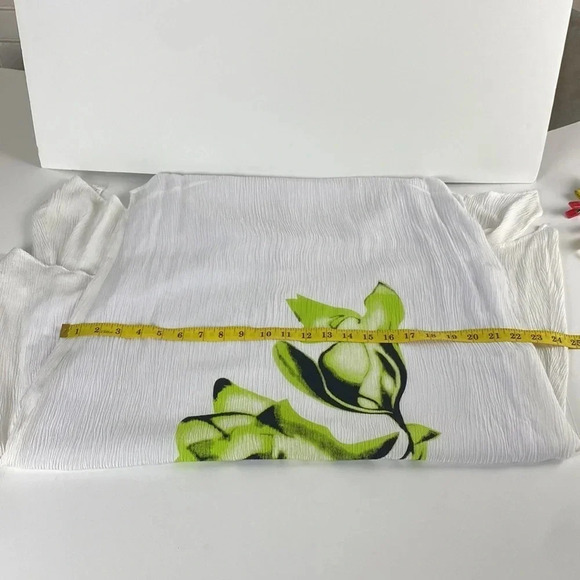 White green floral print shark bite hem tunic shift dress beach dress size large - Picture 6 of 12